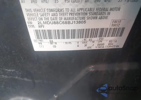 2008 Lincoln Mkx из США, поврежденный, VIN 2LMDU88C68BJ13805